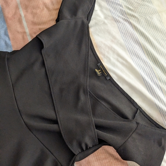 Black Over the Shoulder Mini  Dress - Picture 6 of 8